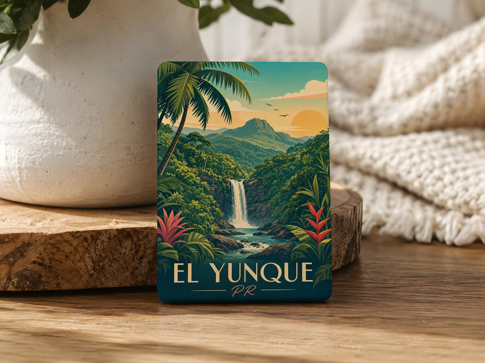 El Yunque Puerto Rico Fridge Magnet, El Yunque National Forest Souvenir Magnet, Puerto Rico Travel Gift, Rainforest Keepsake Magnet