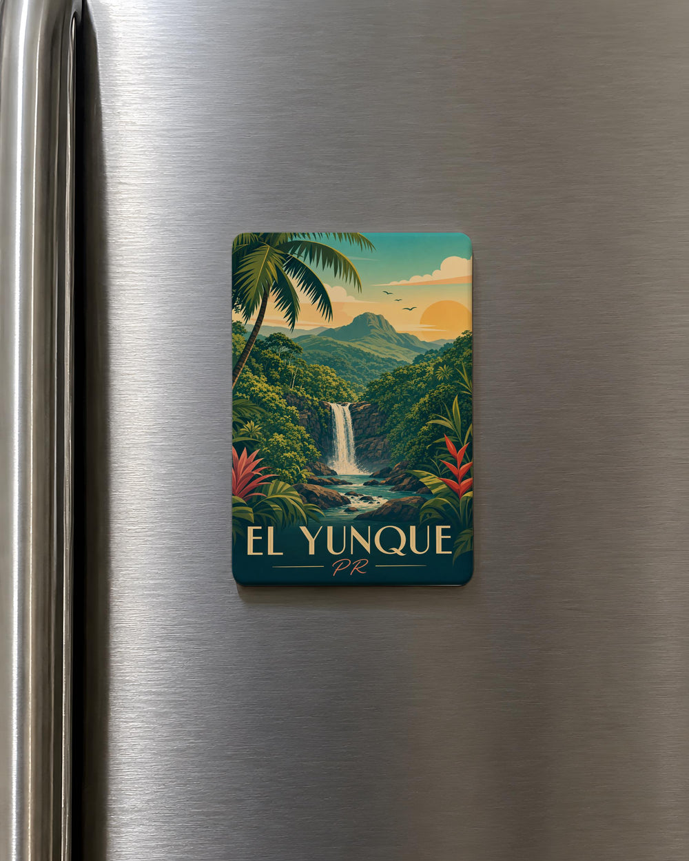 El Yunque Puerto Rico Fridge Magnet, El Yunque National Forest Souvenir Magnet, Puerto Rico Travel Gift, Rainforest Keepsake Magnet