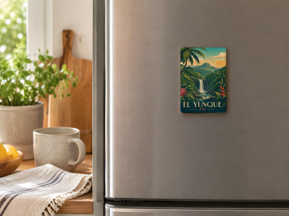 El Yunque Puerto Rico Fridge Magnet, El Yunque National Forest Souvenir Magnet, Puerto Rico Travel Gift, Rainforest Keepsake Magnet