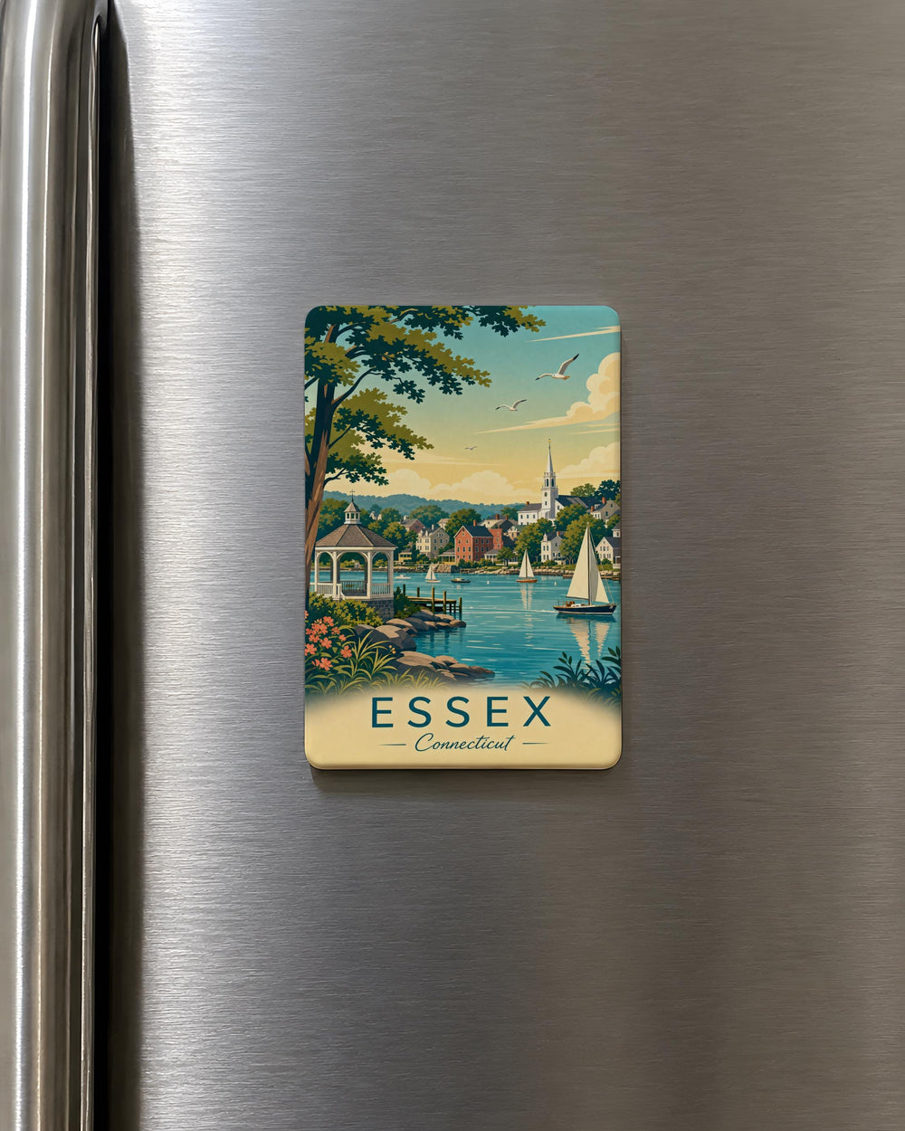 Essex Connecticut Fridge Magnet, Essex CT Souvenir Magnet, New England Travel Keepsake, Connecticut Town Gift Magnet