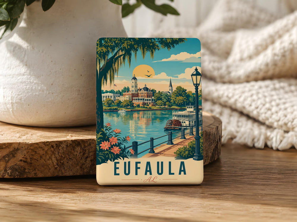 Eufaula Alabama Fridge Magnet, Eufaula AL Souvenir Magnet, Alabama Travel Gift, Lake Eufaula Keepsake Magnet