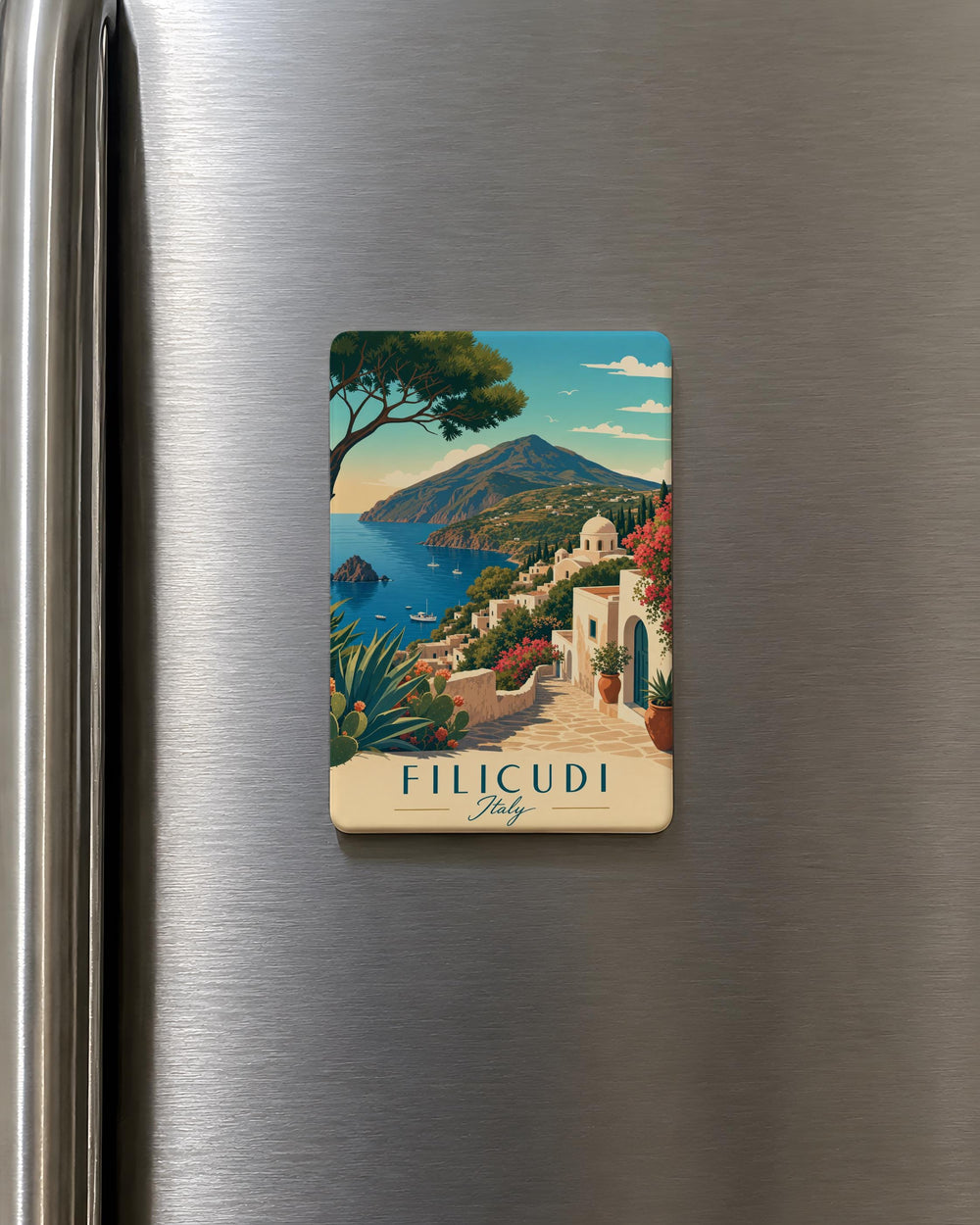 Filicudi Italy Fridge Magnet, Filicudi Island Souvenir Magnet, Aeolian Islands Travel Keepsake, Sicily Italy Magnet