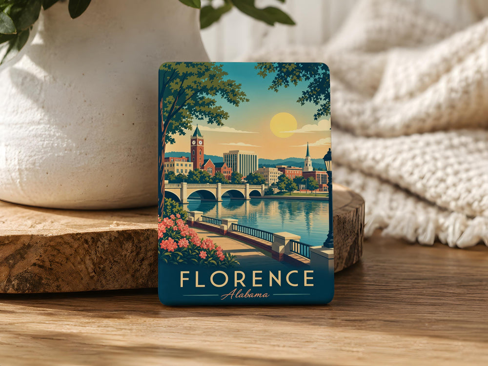 Florence Alabama Fridge Magnet, Florence AL Souvenir Magnet, Alabama Travel Gift, River City Keepsake Magnet, USA Landmark Magnet