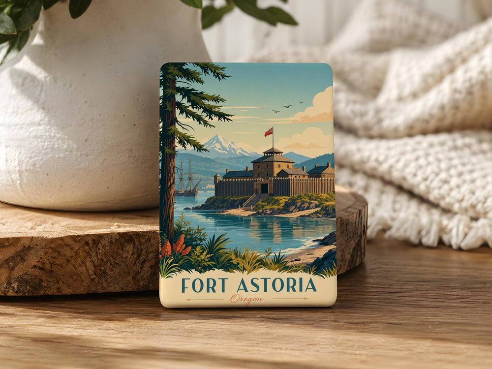 Fort Astoria Fridge Magnet, Historic Fort Astoria Oregon Souvenir, Pacific Northwest Landmark Travel Keepsake Magnet