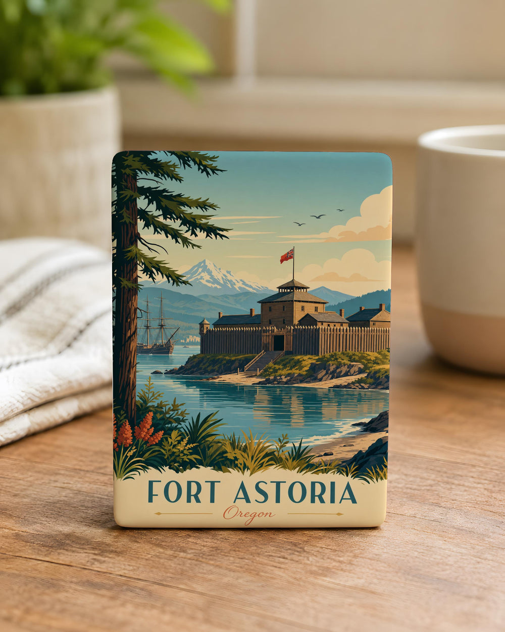 Fort Astoria Fridge Magnet, Historic Fort Astoria Oregon Souvenir, Pacific Northwest Landmark Travel Keepsake Magnet