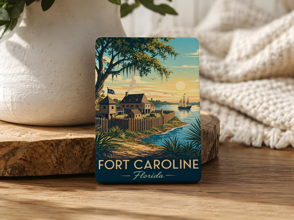 Fort Caroline Fridge Magnet, Jacksonville Florida Historic Fort Landmark Souvenir Magnet, Fort Caroline National Memorial Gift