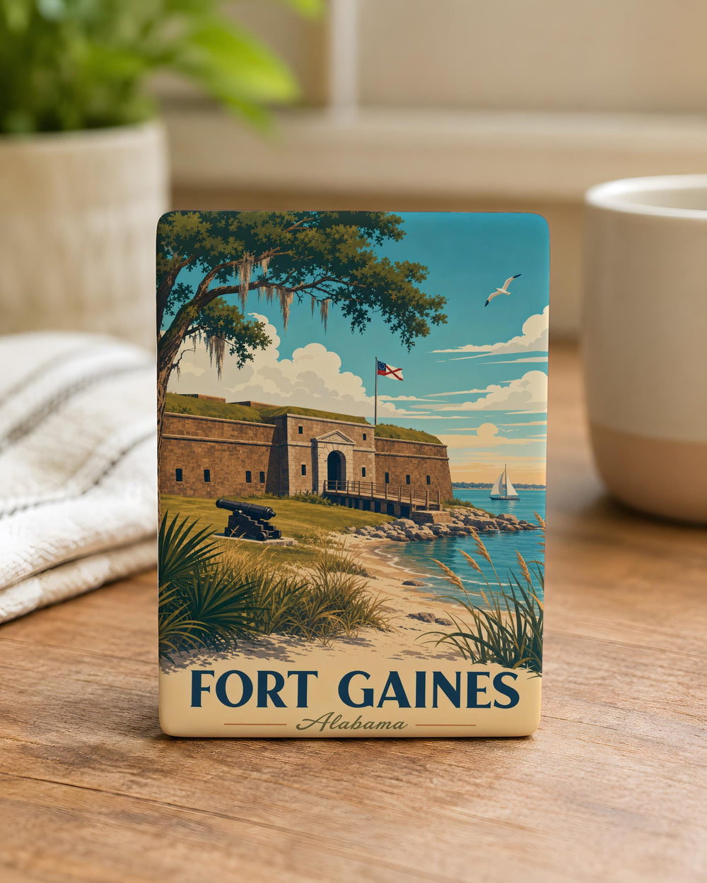 Fort Gaines Fridge Magnet, Fort Gaines Historic Site Souvenir, Alabama Landmark Travel Gift, Coastal Fort Decor Magnet