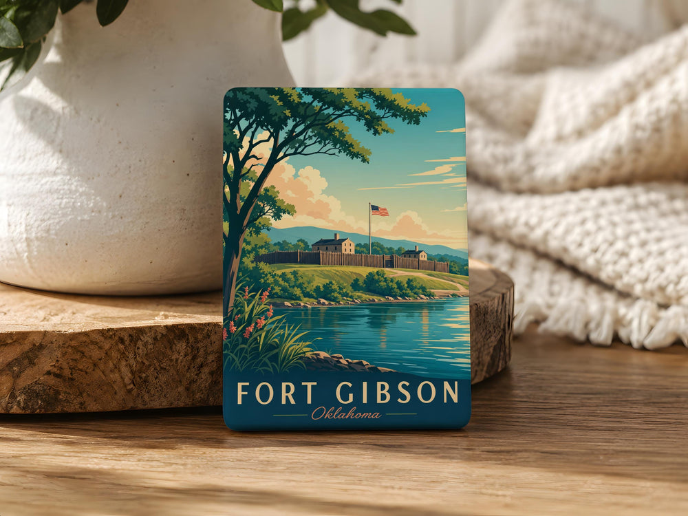 Fort Gibson Fridge Magnet, Fort Gibson Oklahoma Souvenir Magnet, Historic Fort Landmark Travel Keepsake Magnet