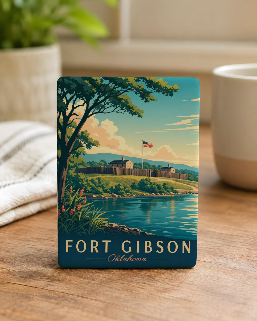Fort Gibson Fridge Magnet, Fort Gibson Oklahoma Souvenir Magnet, Historic Fort Landmark Travel Keepsake Magnet