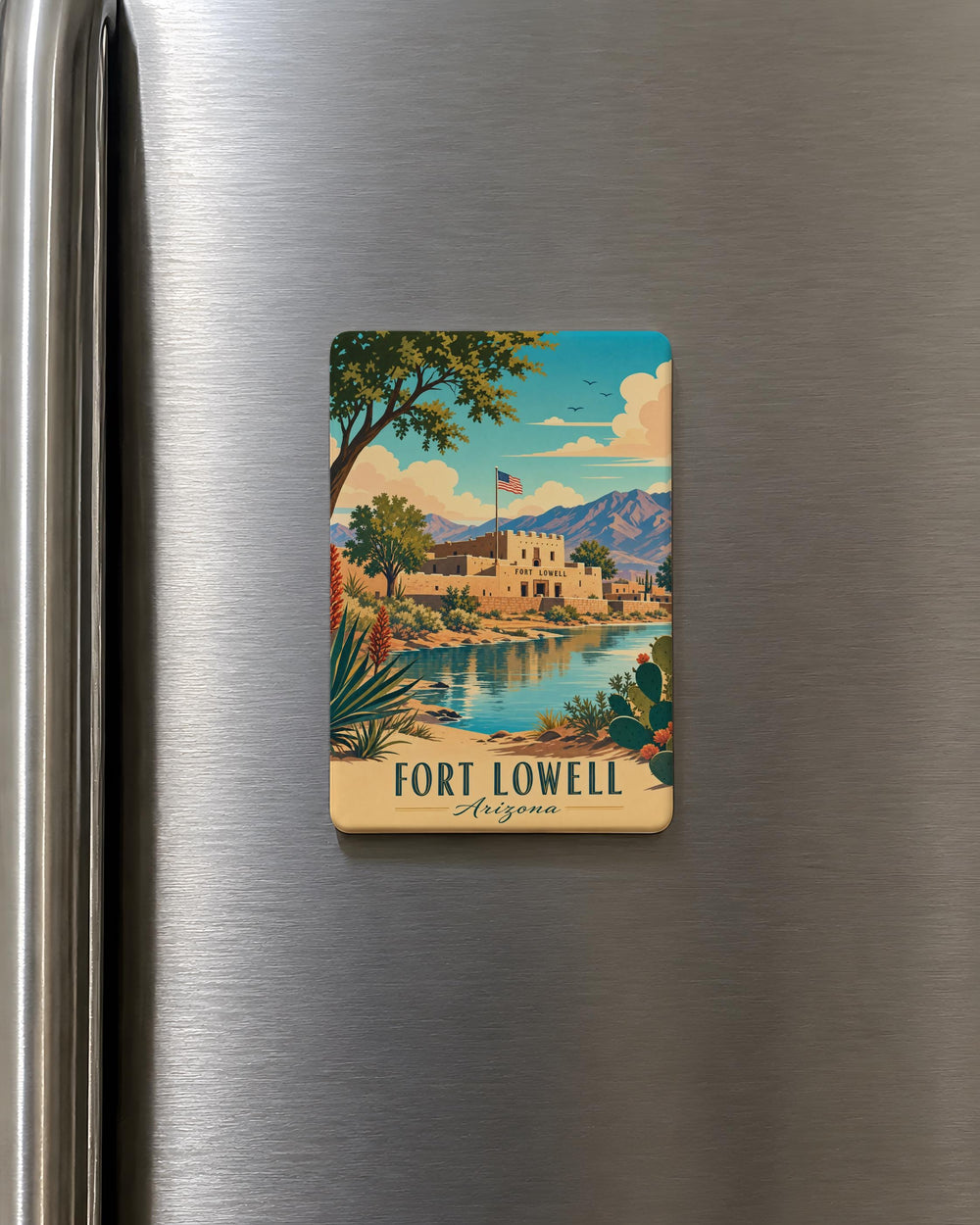 Fort Lowell Fridge Magnet, Tucson Arizona Historic Landmark Souvenir, Old Fort Lowell Park Gift, Arizona Travel Keepsake Magnet