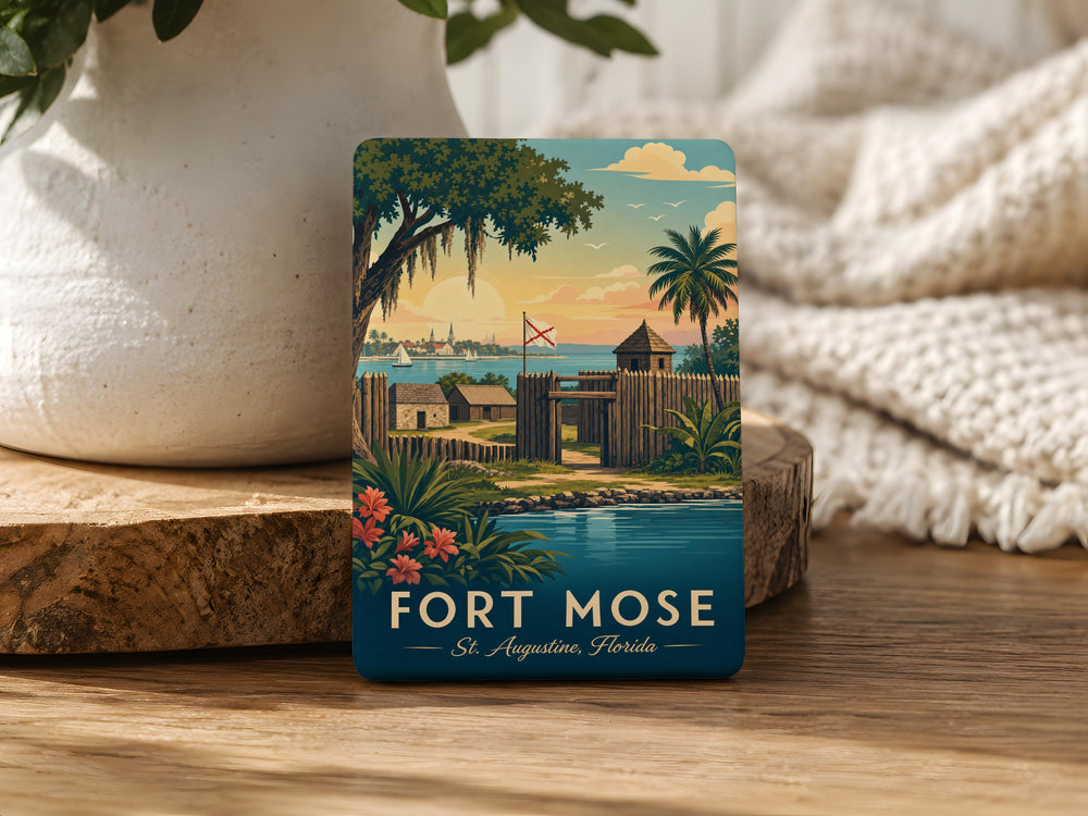 Fort Mose Historic Site Fridge Magnet, St Augustine Florida Landmark Souvenir Magnet, Fort Mose Museum Gift