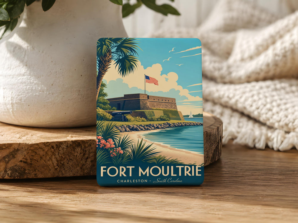 Fort Moultrie Fridge Magnet, Sullivan’s Island South Carolina Historic Coastal Fort Souvenir Magnet