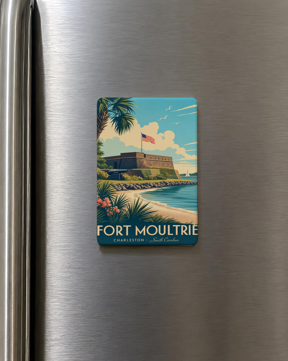 Fort Moultrie Fridge Magnet, Sullivan’s Island South Carolina Historic Coastal Fort Souvenir Magnet