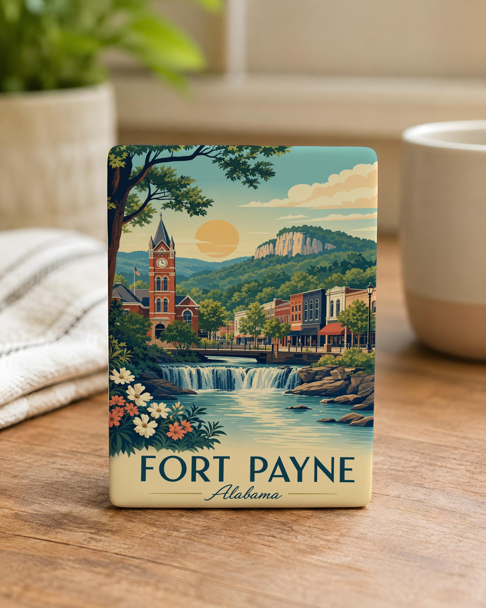 Fort Payne Alabama Fridge Magnet, Fort Payne AL Souvenir Magnet, Alabama Travel Gift, City Landmark Keepsake Magnet