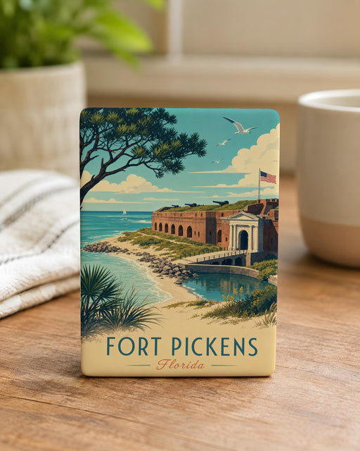 Fort Pickens Fridge Magnet, Pensacola Beach Florida Souvenir, Historic Coastal Fort Landmark Magnet Gift