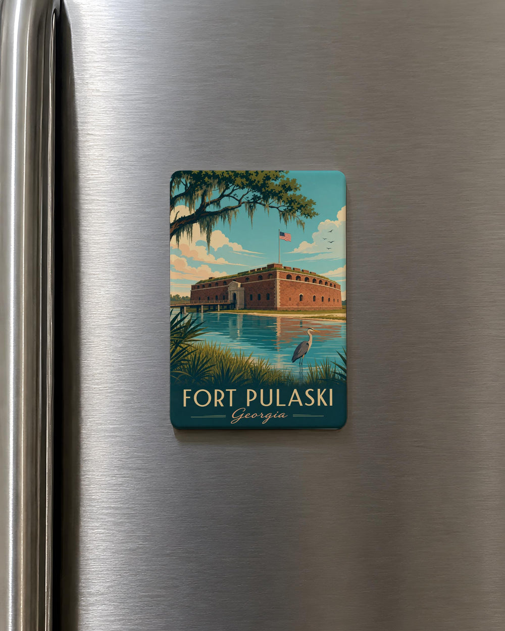 Fort Pulaski Fridge Magnet, Historic Fort Pulaski National Monument Souvenir, Savannah Georgia Travel Gift, Coastal Landmark Magnet