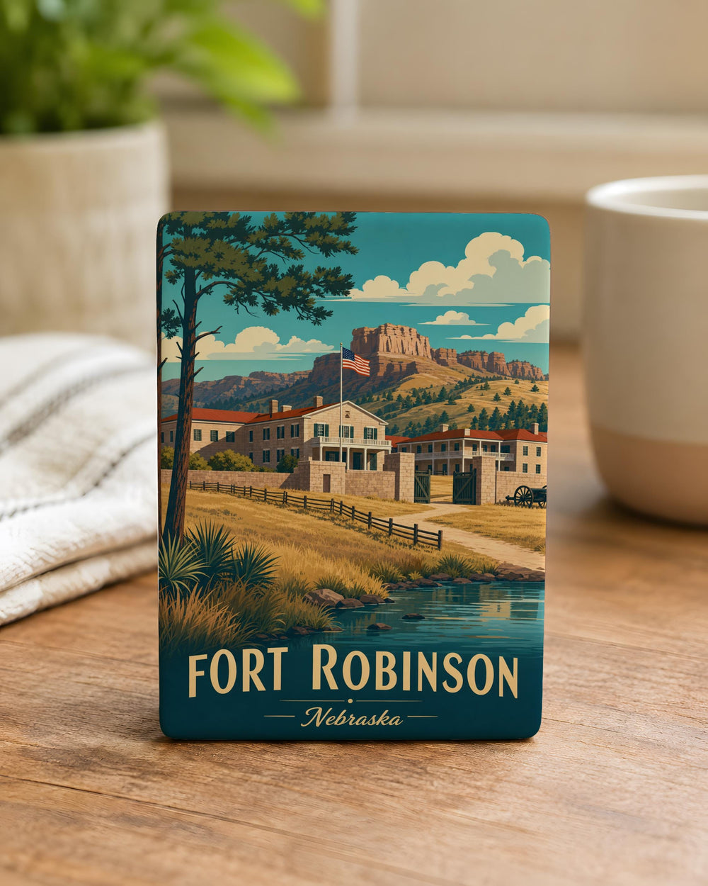 Fort Robinson Fridge Magnet, Nebraska State Park Souvenir, Historic Fort Landmark Keepsake, Travel Gift for History Lovers