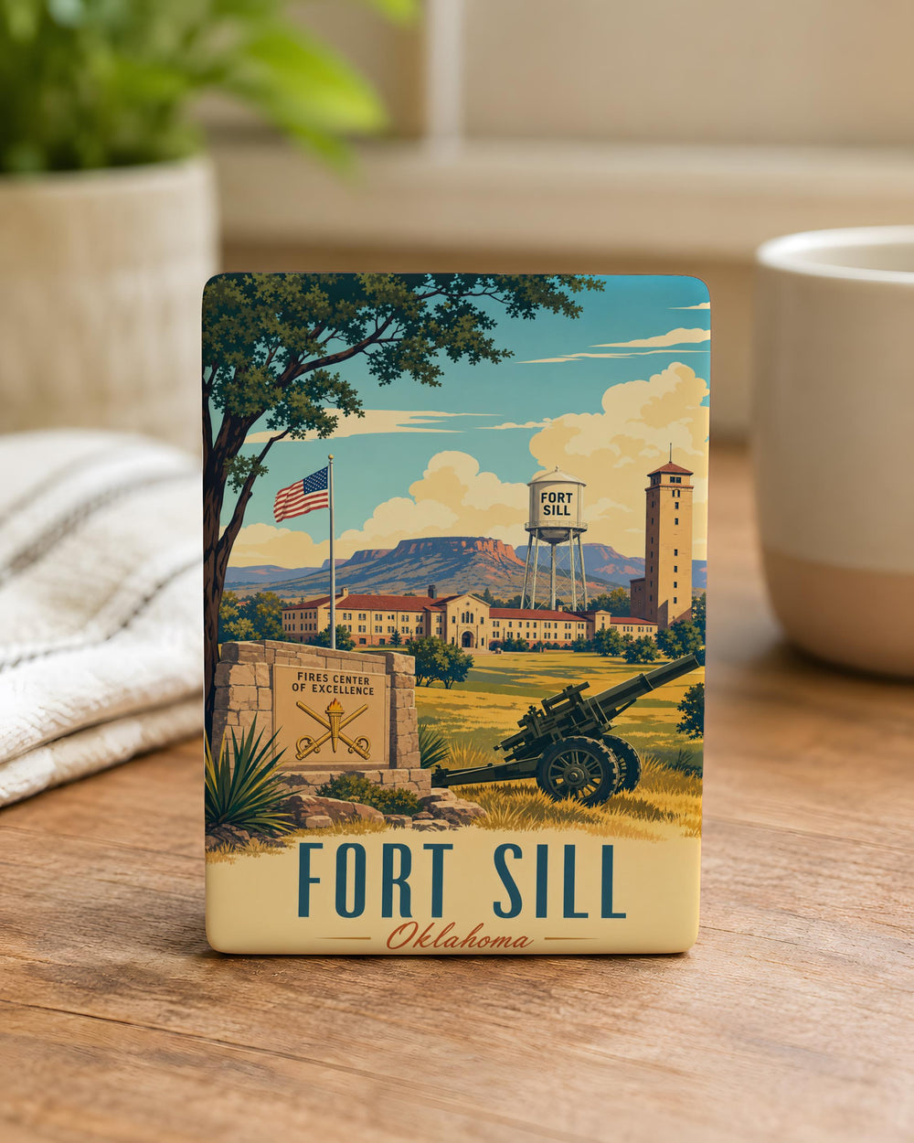 Fort Sill Fridge Magnet, Fort Sill Oklahoma Souvenir Magnet, Military Base Landmark Gift, Army Veteran Keepsake Magnet