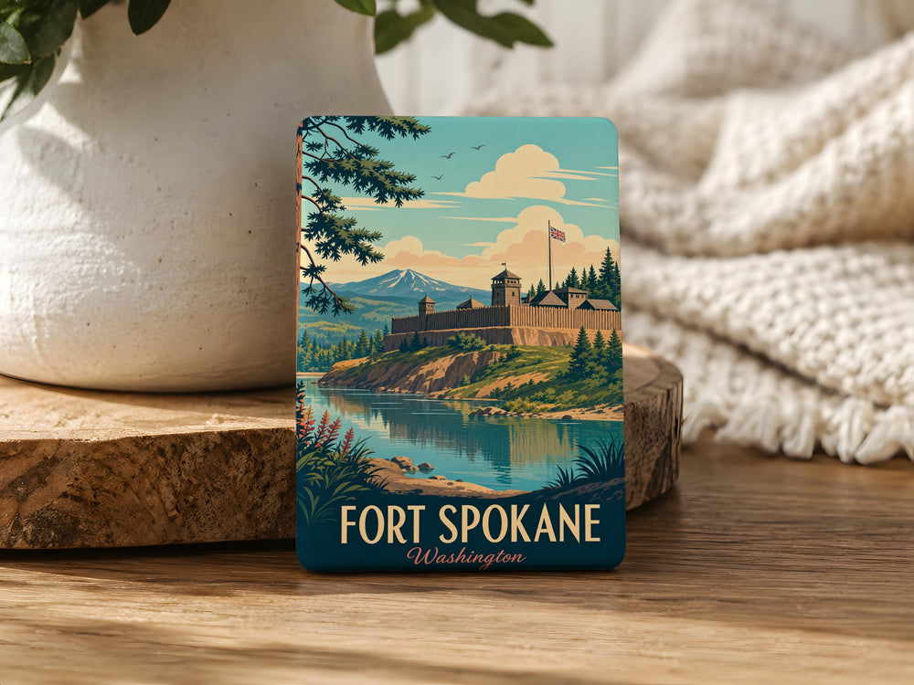 Fort Spokane Fridge Magnet, Fort Spokane Historic Site Souvenir, Washington State Landmark Travel Keepsake Magnet