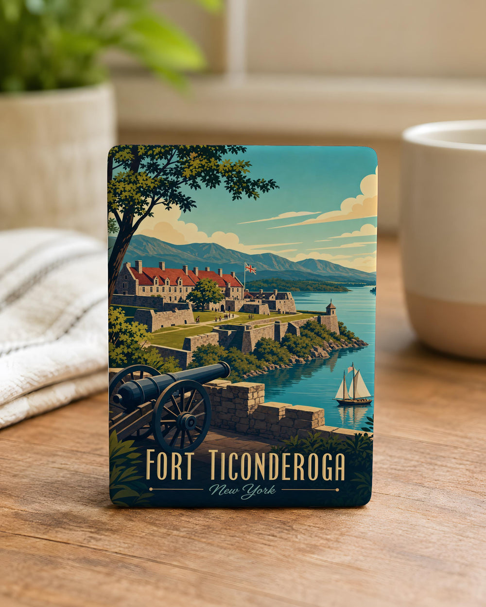 Fort Ticonderoga Fridge Magnet, Historic Fort Landmark Souvenir, New York Travel Keepsake Magnet, Lake Champlain Attraction Gift