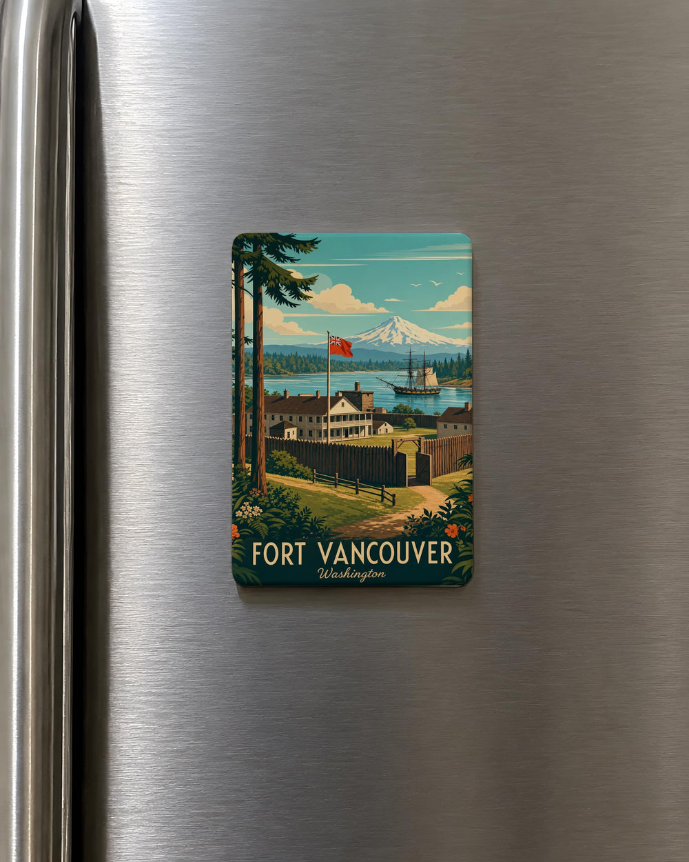 Fort Vancouver Fridge Magnet, Historic Hudson’s Bay Company Trading Post Landmark Souvenir Magnet