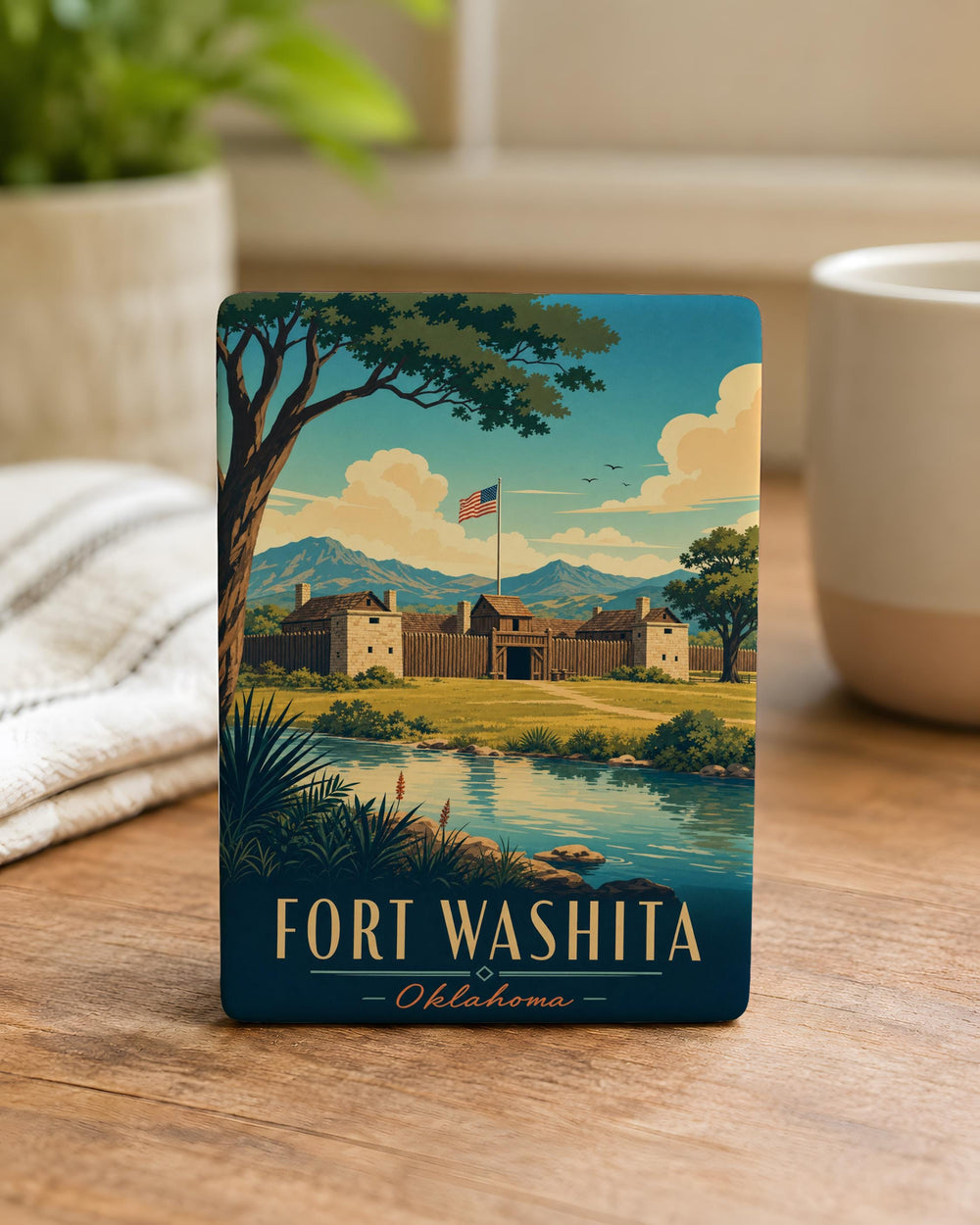 Fort Washita Fridge Magnet, Historic Oklahoma Frontier Fort Landmark Souvenir Magnet, Fort Washita Site Gift