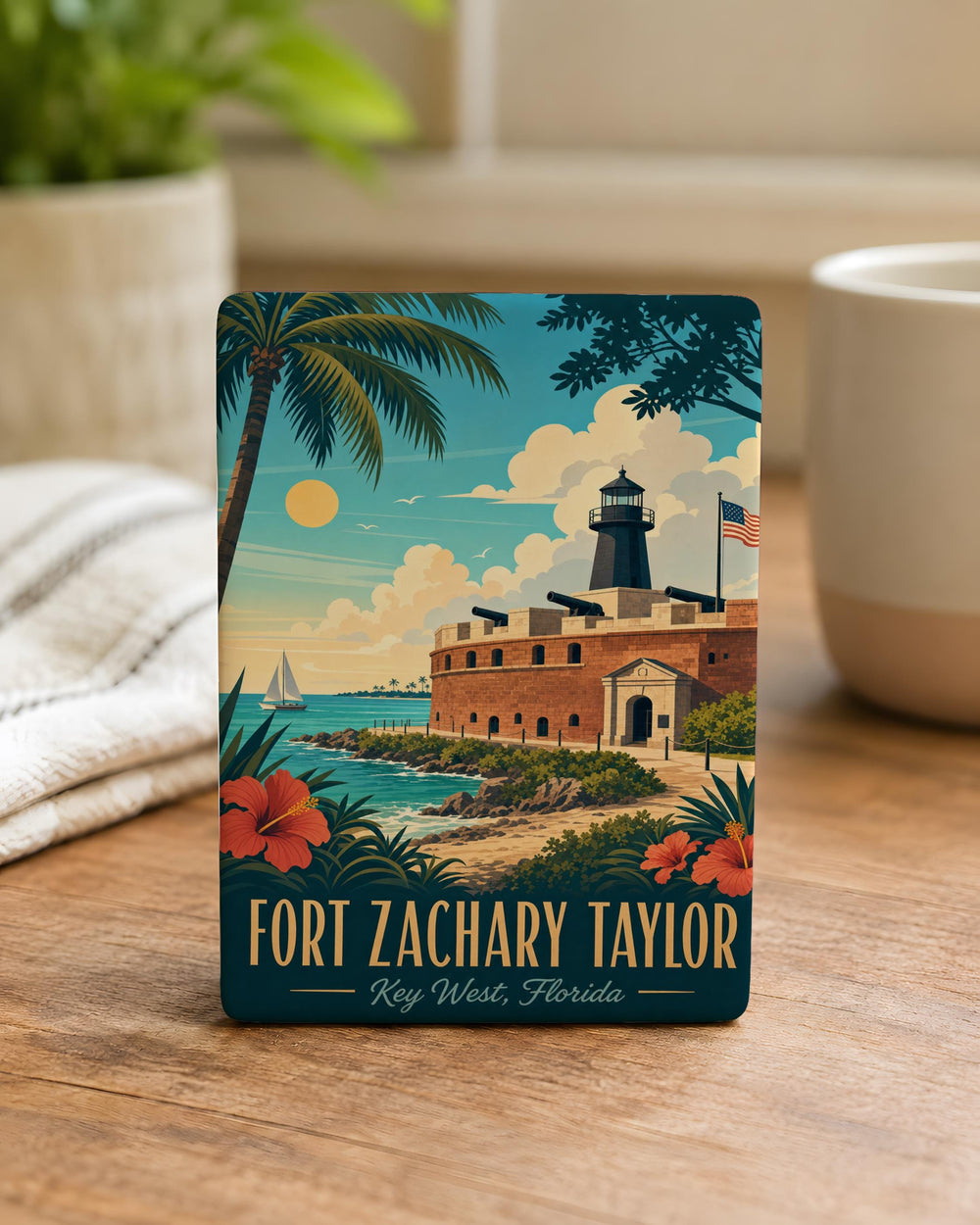 Fort Zachary Taylor Fridge Magnet, Key West Florida Historic Fort Souvenir Magnet, Coastal Travel Landmark Refrigerator Magnet