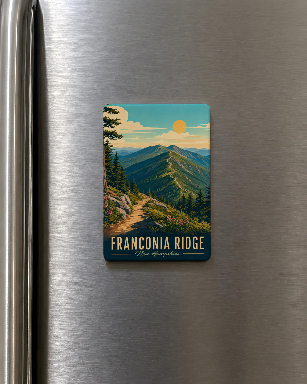 Franconia Ridge Fridge Magnet, White Mountains New Hampshire Hiking Trail Mountain Range Souvenir Gift
