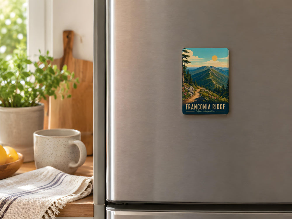 Franconia Ridge Fridge Magnet, White Mountains New Hampshire Hiking Trail Mountain Range Souvenir Gift