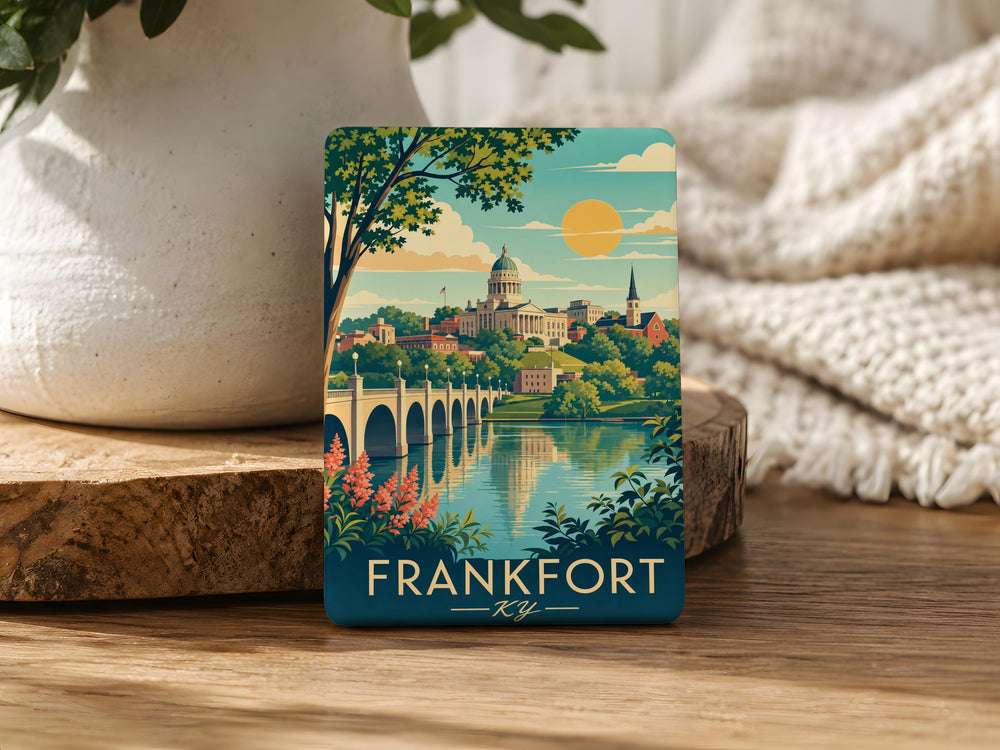 Frankfort KY Fridge Magnet, Kentucky State Capital Souvenir Magnet, Frankfort Kentucky Travel Gift, City Landmark Keepsake Magnet