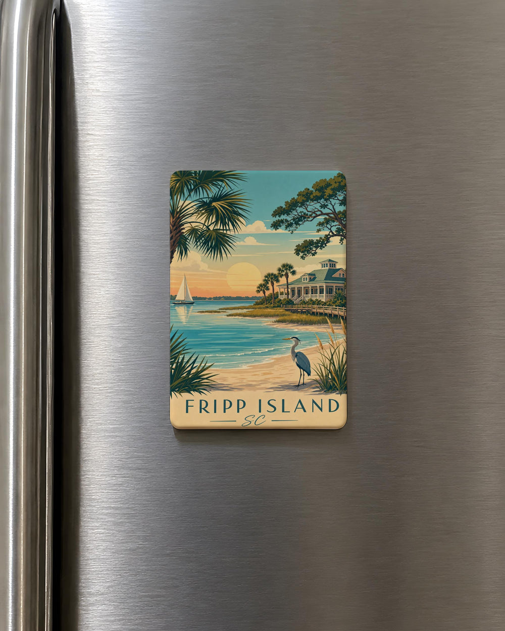 Fripp Island SC Fridge Magnet, South Carolina Coastal Island Souvenir Magnet, Beach Vacation Travel Keepsake Magnet