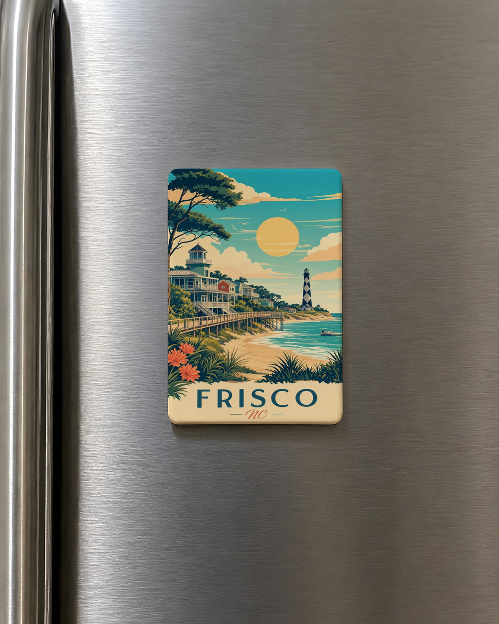 Frisco NC Fridge Magnet, Frisco North Carolina Outer Banks Souvenir Magnet, Coastal Town Travel Keepsake Magnet
