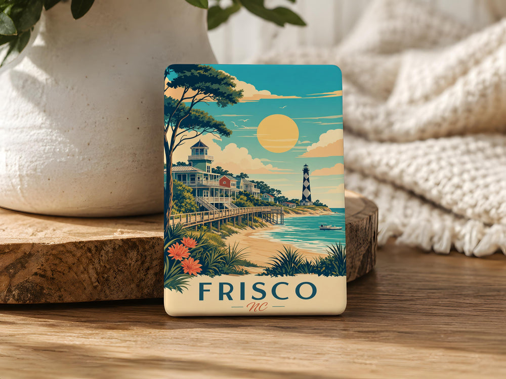 Frisco NC Fridge Magnet, Frisco North Carolina Outer Banks Souvenir Magnet, Coastal Town Travel Keepsake Magnet