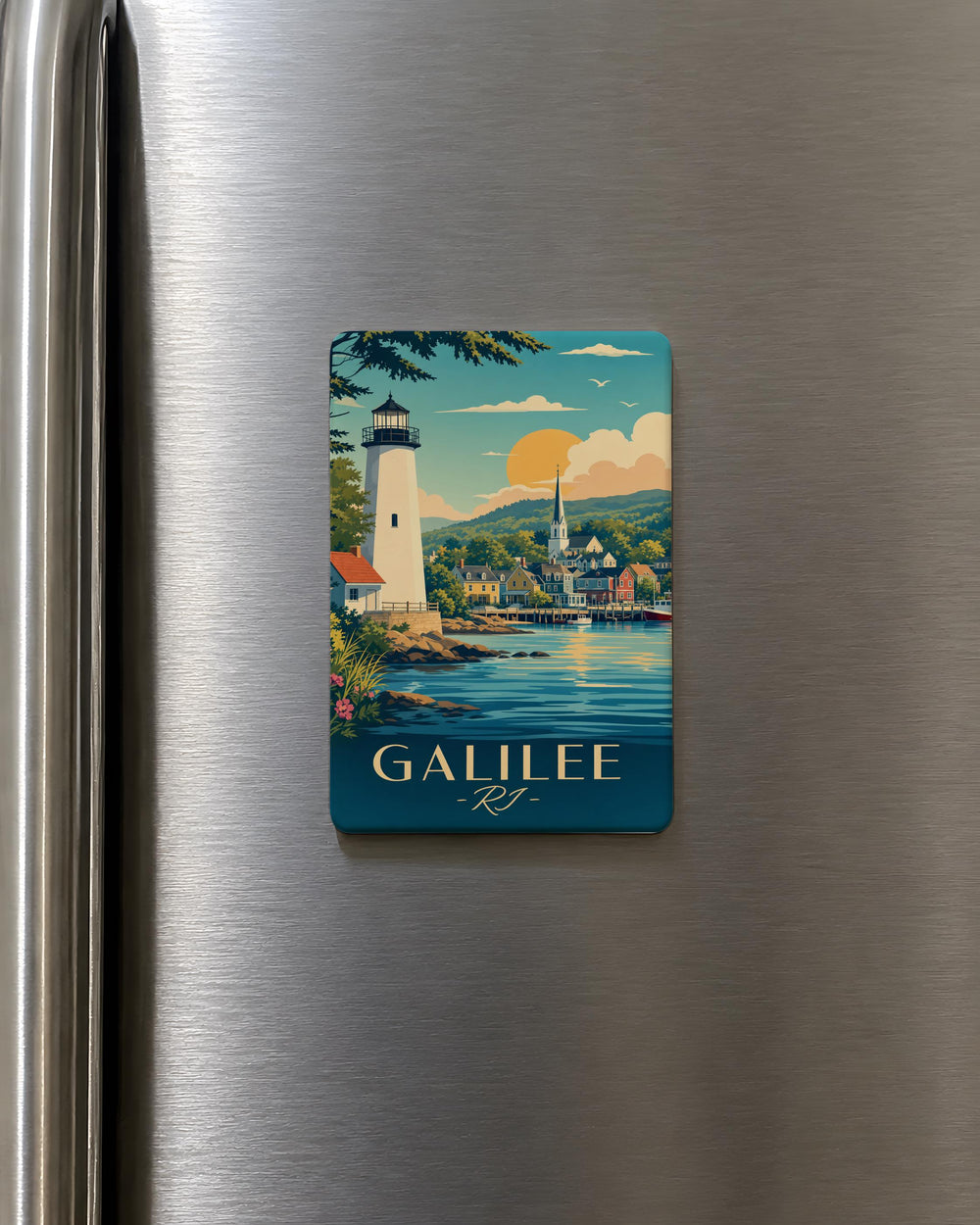 Galilee Rhode Island Fridge Magnet, Galilee RI Souvenir Magnet, Coastal New England Travel Keepsake Magnet