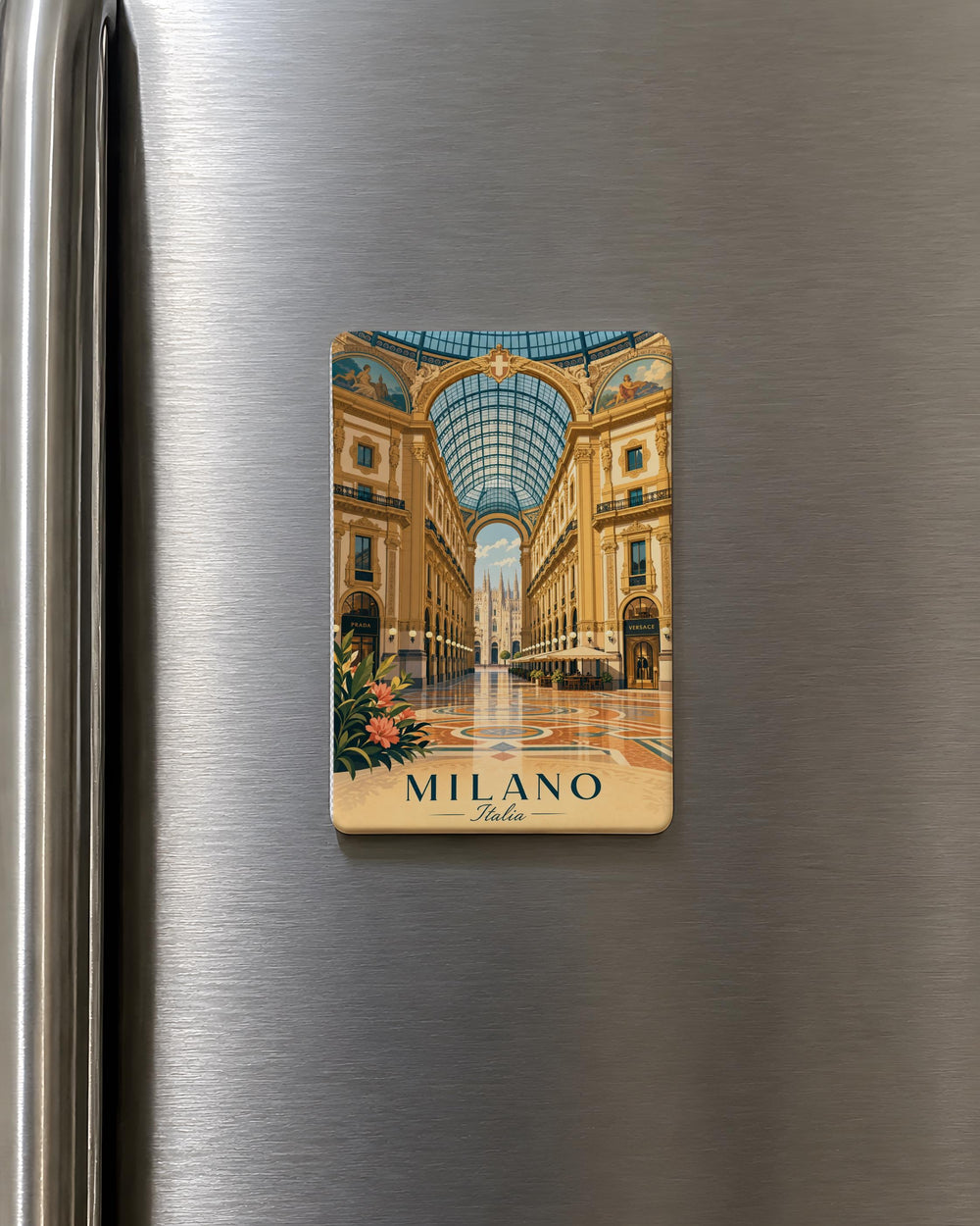 Galleria Vittorio Emanuele II Milan Italy Fridge Magnet, Iconic Shopping Arcade Landmark Souvenir Magnet