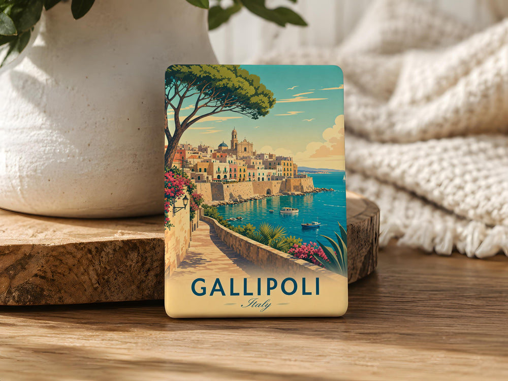Gallipoli Italy Fridge Magnet, Gallipoli Puglia Souvenir Magnet, Italy Travel Keepsake, Coastal Town Landmark Magnet