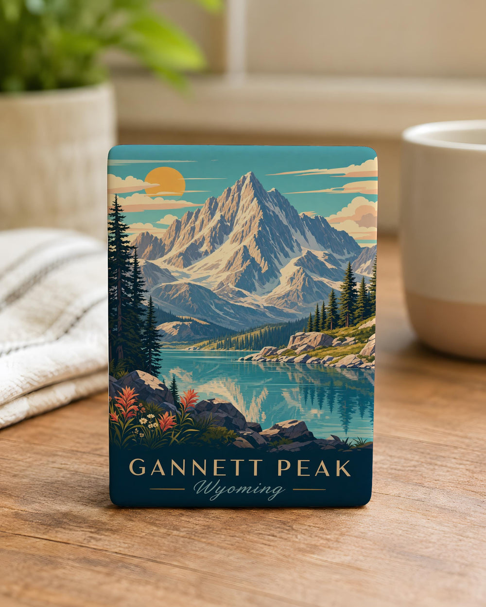 Gannett Peak Wyoming Fridge Magnet, Wind River Range Mountain Souvenir, Hiking Climbing Outdoor Adventure Travel Gift