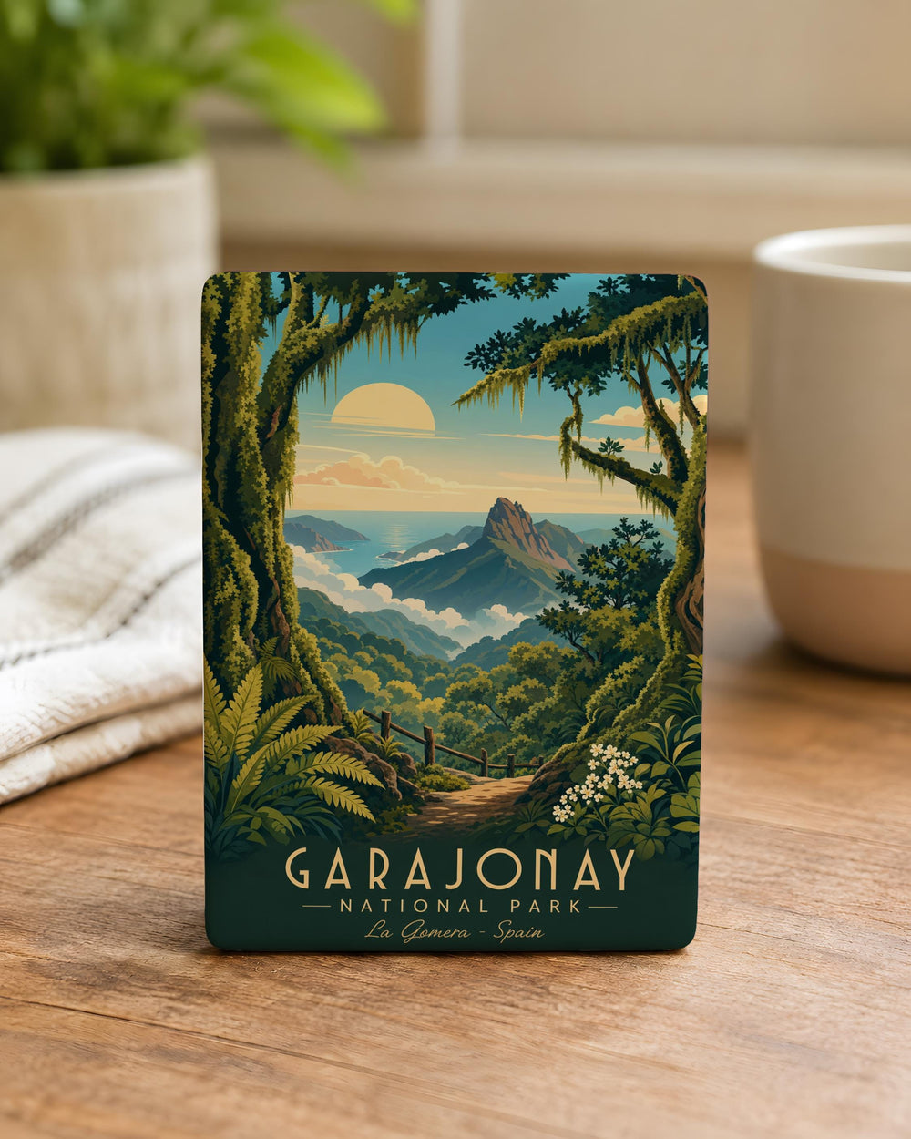 Garajonay National Park Fridge Magnet, La Gomera Canary Islands Souvenir, Spain Travel Landmark Refrigerator Magnet