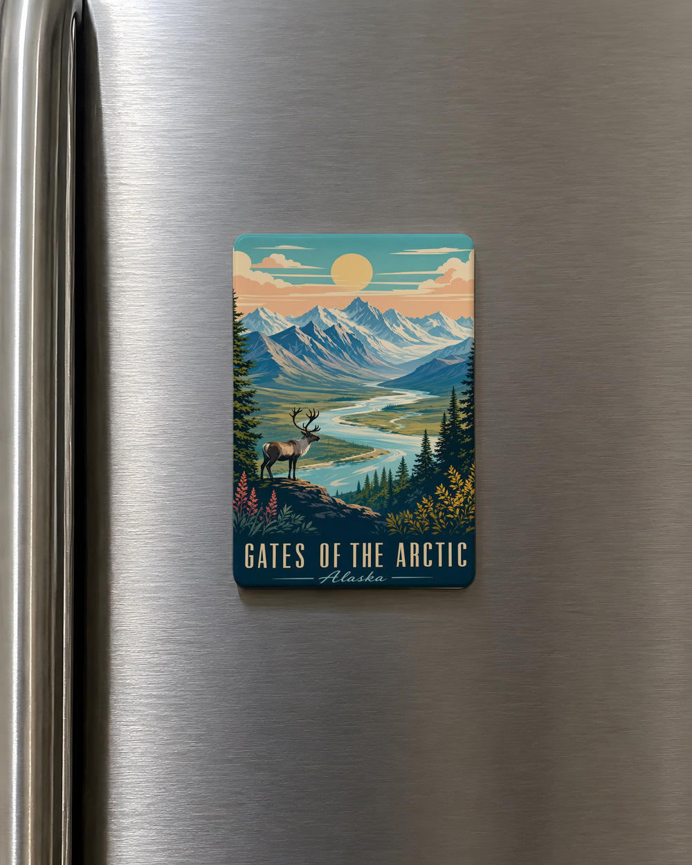 Gates of the Arctic National Park Fridge Magnet, Alaska Wilderness Landscape Souvenir Magnet, Arctic Circle Travel Gift