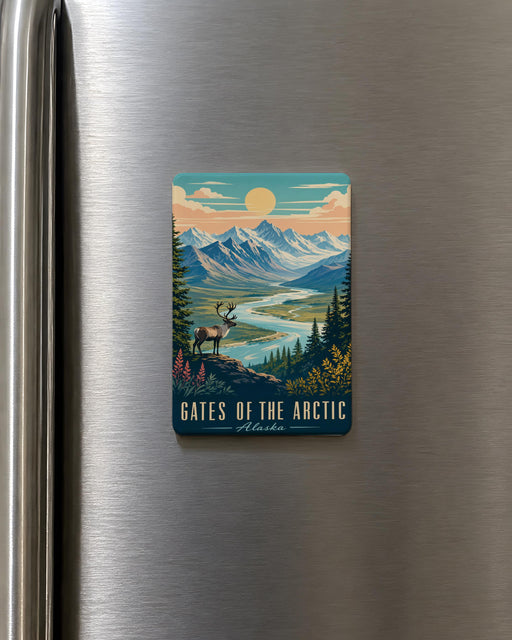 Gates of the Arctic National Park Fridge Magnet, Alaska Wilderness Landscape Souvenir Magnet, Arctic Circle Travel Gift