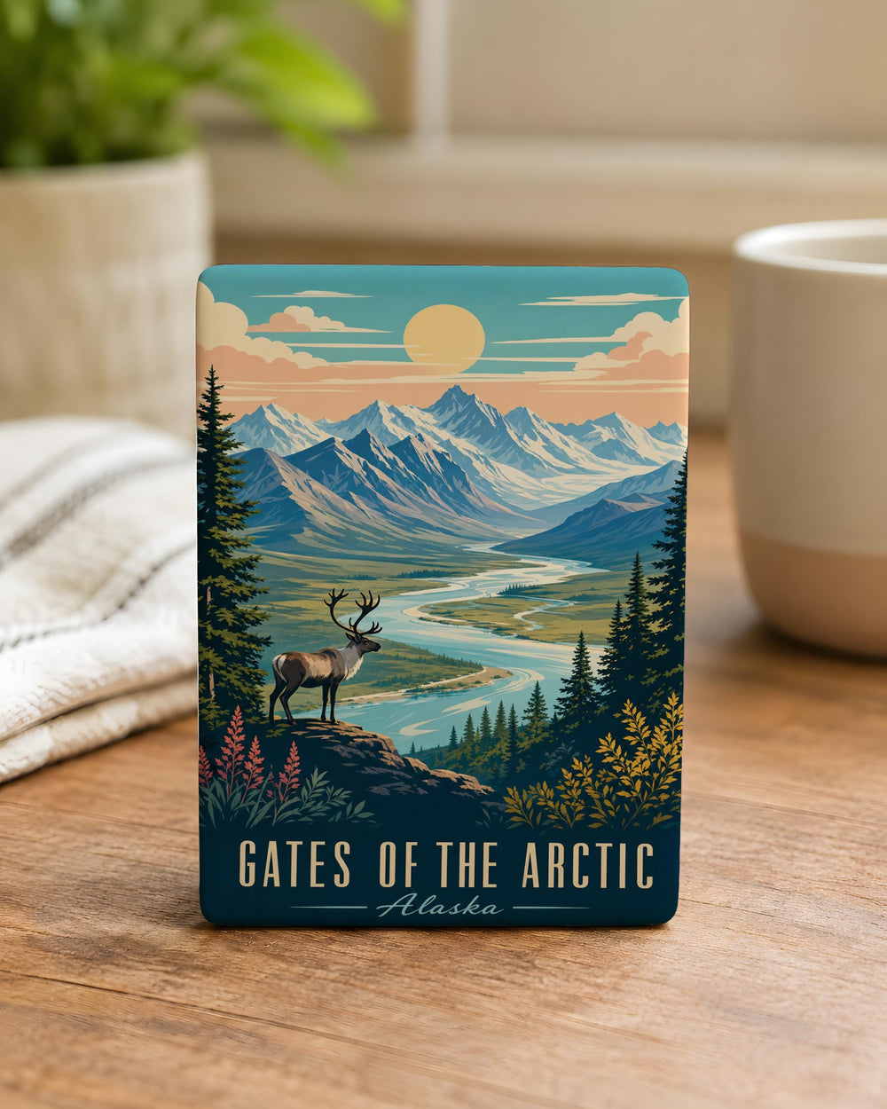 Gates of the Arctic National Park Fridge Magnet, Alaska Wilderness Landscape Souvenir Magnet, Arctic Circle Travel Gift