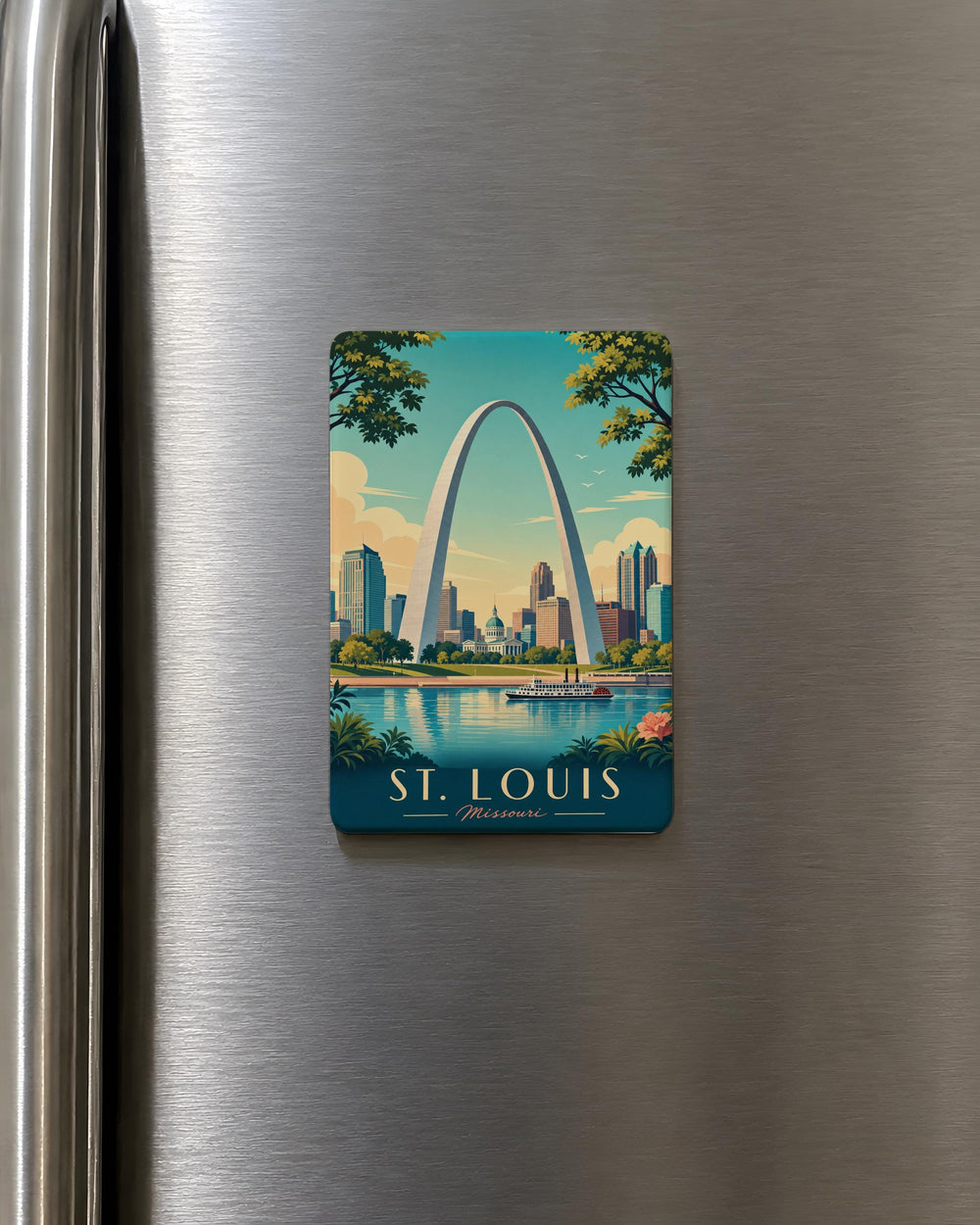Gateway Arch Fridge Magnet, St. Louis Landmark Souvenir Magnet, Missouri Travel Gift, Arch Monument Kitchen Magnet