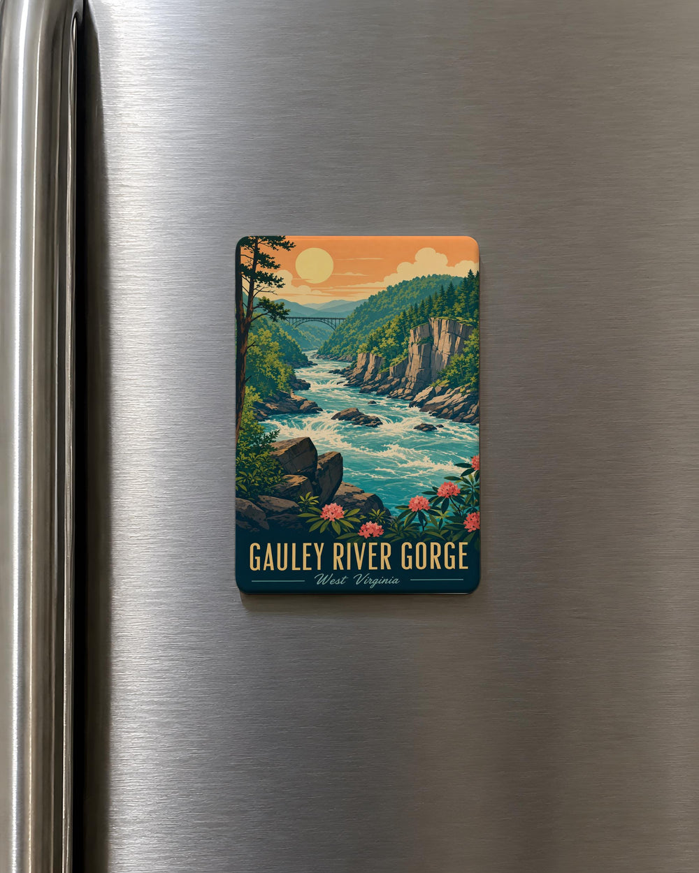 Gauley River Gorge Fridge Magnet, West Virginia River Canyon Souvenir Magnet, Outdoor Adventure Travel Keepsake Magnet
