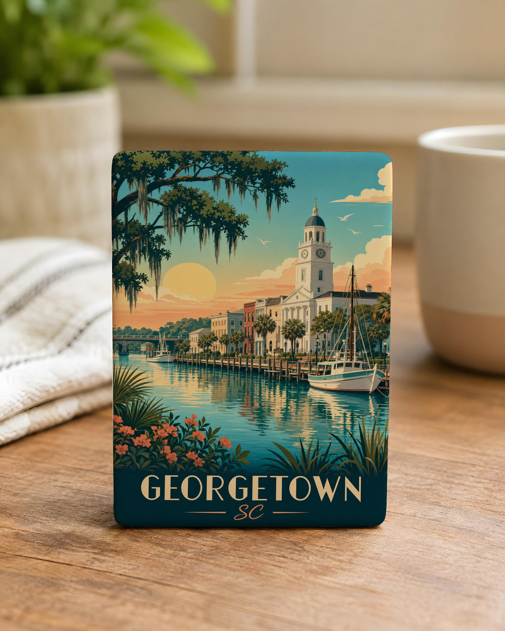 Georgetown SC Fridge Magnet, Georgetown South Carolina Souvenir Magnet, Coastal Town Travel Keepsake Magnet