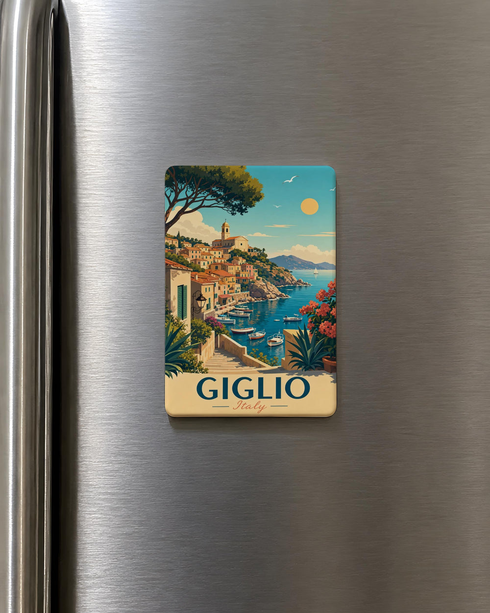 Giglio Italy Fridge Magnet, Isola del Giglio Travel Souvenir Magnet, Tuscany Island Keepsake, Italian Coastal Town Magnet