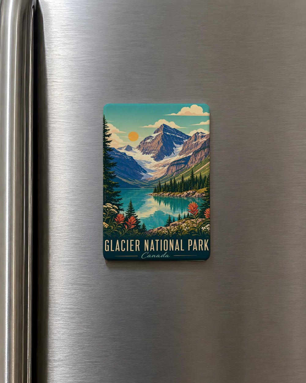 Glacier National Park Canada Fridge Magnet, Mountain Landscape Souvenir Magnet, Travel Keepsake, National Park Gift, Canada Trip Magnet