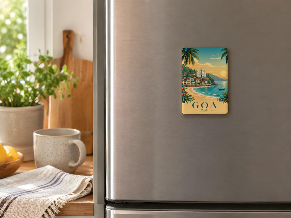 Goa India Fridge Magnet, Goa Travel Souvenir Magnet, India Vacation Keepsake, Goa Landmark Refrigerator Magnet, Goa Gift