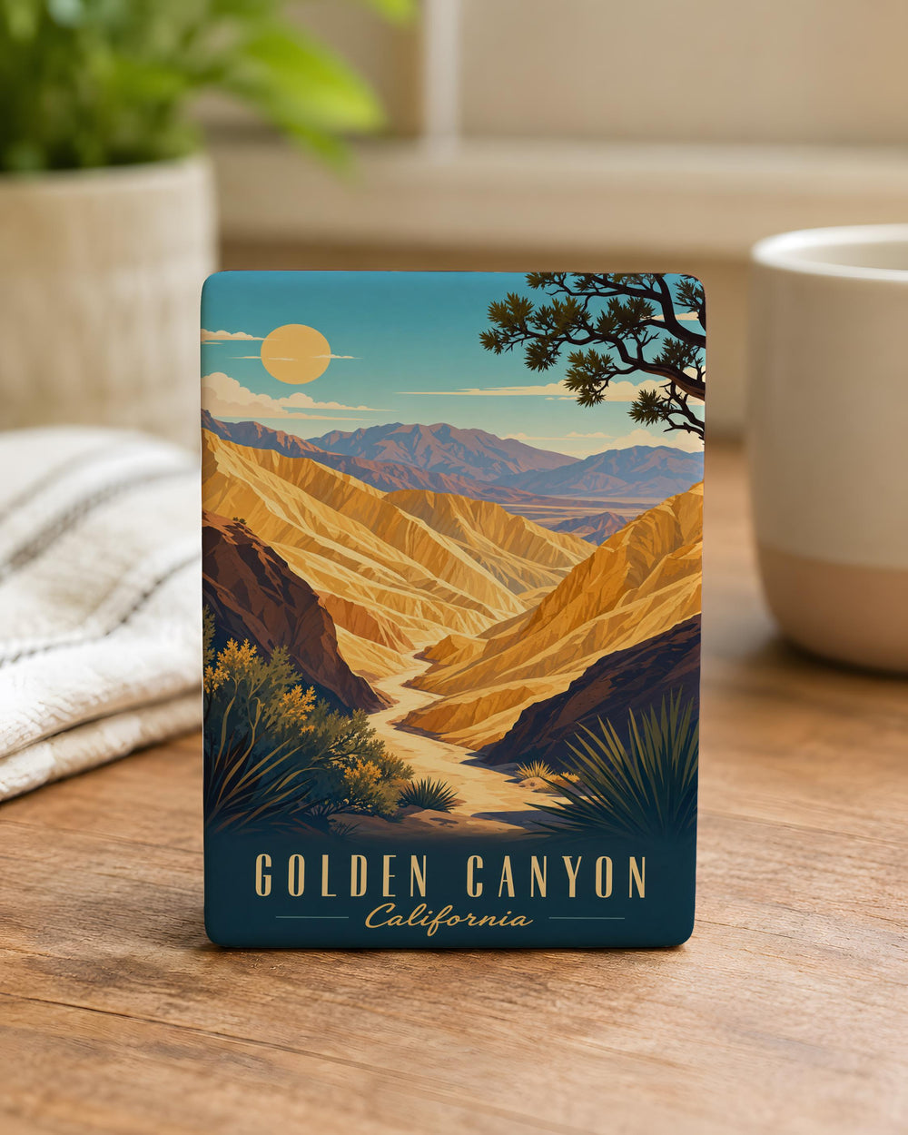 Golden Canyon Fridge Magnet, Desert Canyon Landscape Souvenir Magnet, Hiking Trail Nature Travel Keepsake Magnet