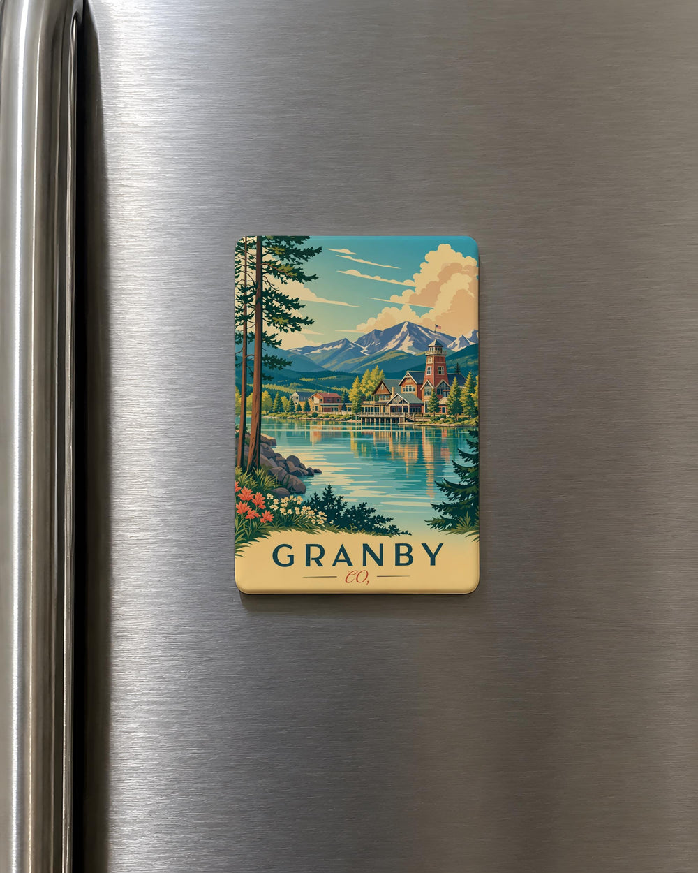 Granby Colorado Fridge Magnet, Granby CO Souvenir Magnet, Colorado Mountain Town Travel Gift, Rocky Mountain Keepsake Magnet