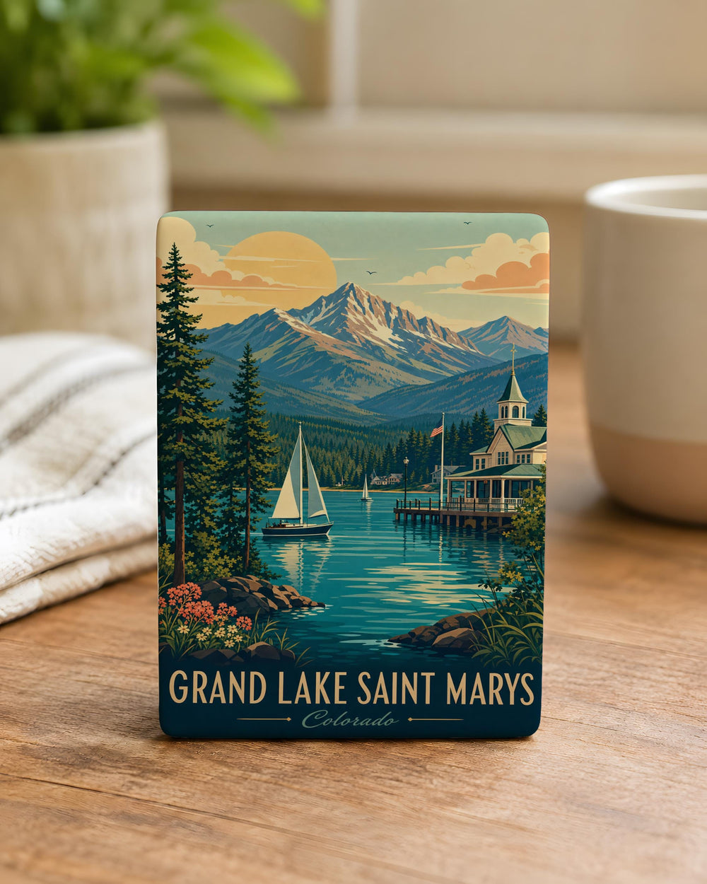 Grand Lake St Marys Fridge Magnet, Ohio Lake Souvenir Magnet, Celina St Marys Lake Keepsake Refrigerator Magnet